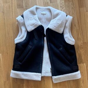 Brown and White Sherpa Vest